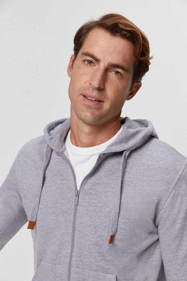 milano zip-up hoodie grey